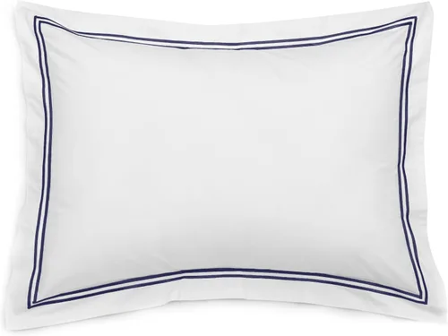Vista 3 de Funda de almohada tejida Pinzon, estilo de hotel, 400 hilos, estándar, Marino, Estándar Azul marino