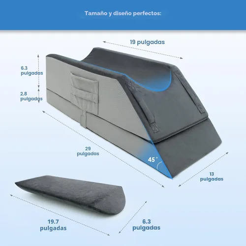 Vista 3 de Almohadas para elevar la pierna Kehangte después de la cirugía, almohada para elevar la pierna ajustable en 4 alturas, equipo de recuperación