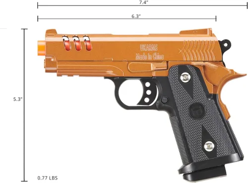 Vista 5 de GoldenBall 2011 Compacto Pesado Serie Airsoft Primavera Pistola (Color: Dorado)