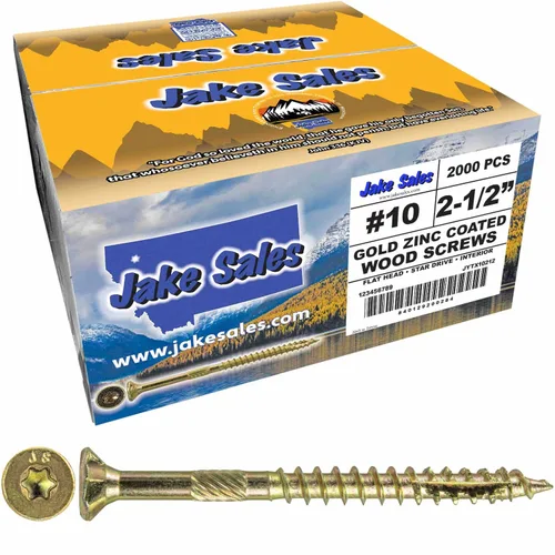 Vista 33 de 8 x 1 revestimiento exterior recubierto de bronce, tornillo de madera multiusos compatible con ACQ, cabeza plana Torx/Star Drive de 1 libra, 288