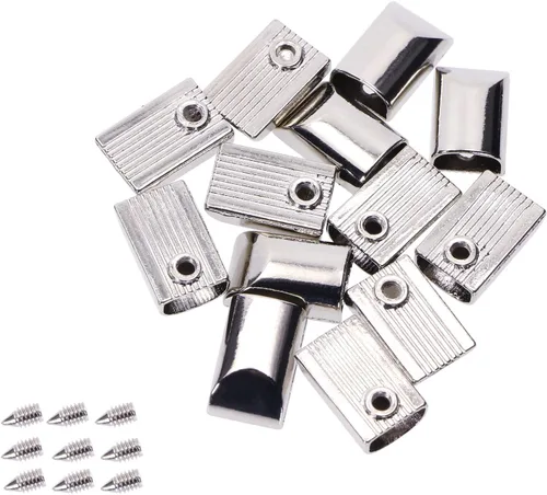 Vista 8 de ONLYKXY 20 tapones de cremallera de metal, clip de cola con cremallera estilo rectangular (bronce)