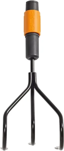 Vista 7 de Fiskars QuikFit Cultivator 1000683 - Rastrillo pequeño, cabeza de herramienta, ancho: 2.2 in, negro/naranja
