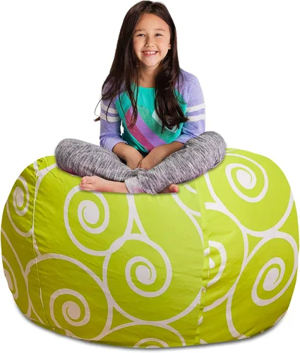 Vista 13 de Posh Creations Funda de puf para niños con almacenamiento para animales de peluche - Organizador de juguetes para niños, Mediano 68.58 cm - Lona