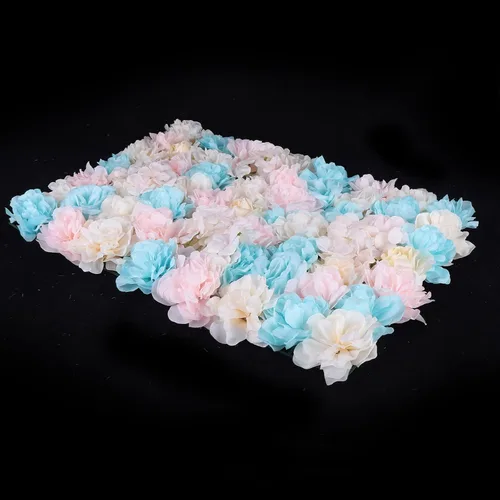 Vista 6 de Panel de pared de flores artificiales 3D, 24 x 16 pulgadas, 10 paneles de fondo de pared para exteriores, interiores, fiestas, bodas, día de San