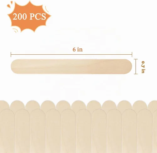 Vista 2 de KTOJOY 200 palitos de madera jumbo para manualidades, palitos de madera de 6 pulgadas de largo x 3/4 pulgadas de ancho