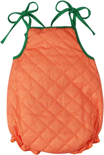 Vista 5 de BOIBOKOKO Traje de Halloween para bebé niño y niña, sin mangas, mameluco de calabaza, lindo traje de calabaza