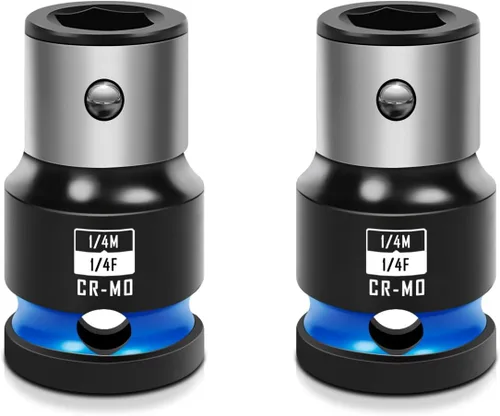 Vista 10 de BLACKROBOT 2 PCS Portabrocas de Impacto Adaptador de Transmisión Cuadrada de 1/2 Pulgada a Casquillo Hexagonal de 1/4 Pulgada para Llave de Impacto