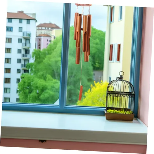 Vista 8 de BESPORTBLE Campana de viento colgante al aire libre decorativa para patio, ventana de jardín con sonido claro y agradable, estilo retro, artesanía