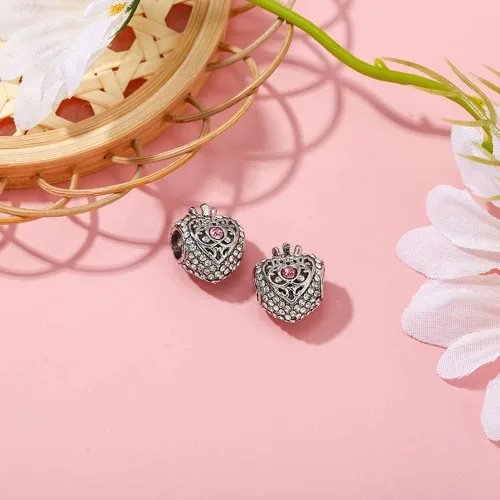 Vista 2 de Erizteya LoveHeart Charm for Bracelets 934 Sterling Silver Pendant for Womens Bracelets NecklacesHappy Birthday Mothers Day Jewelry Women Girls Gifts