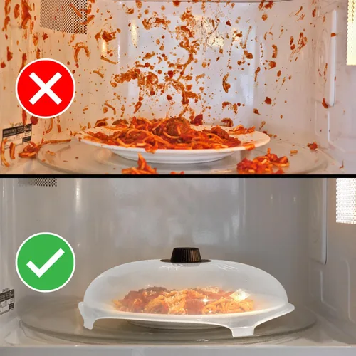 Vista 4 de HOVER COVER Cubierta magnética contra salpicaduras para microondas con agarre magnético de la más alta potencia, tapa de alimentos sin BPA de 12