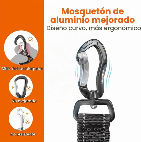 Vista 3 de IOKHEIRA Cinturón de seguridad para perro, arnés ajustable actualizado reflectante con elástico de bungee para asiento de coche con mosquetón