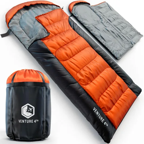 Vista 15 de VENTURE 4TH Saco de dormir para mochileros – XXL, tamaños dobles e individuales – Saco de dormir ligero para clima cálido y frío para adultos, niños