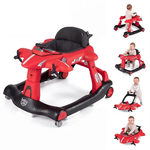 Vista 10 de BABY JOY Andador de bebé 6 en 1 con ruedas, caminador de actividad plegable Rosa