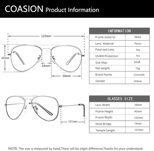 Vista 7 de COASION Gafas de sol de aviador pequeñas polarizadas clásicas para niños bebés niñas y niños de 2 a 10 años 1969in