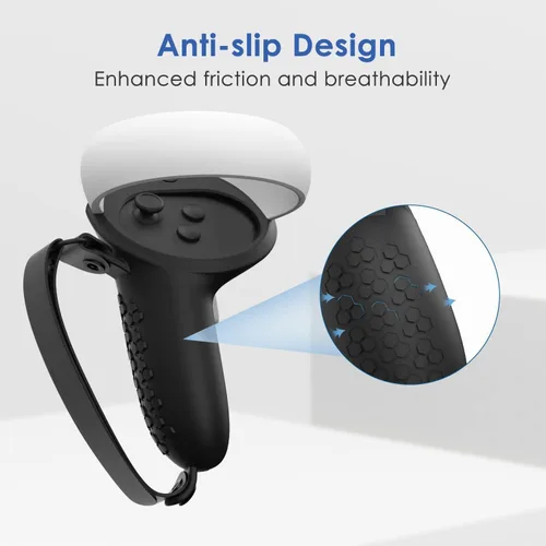 Vista 4 de ZyberGears VR Controller Grips for Oculus Quest 2 Premium Silicone Material with Textured Design Velcro Strap for Oculus Quest 2 Accessories