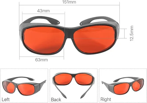 Vista 3 de Cloudray Gafas protectoras del CE de los vidrios de seguridad del laser 1064nm 532nm 355nm OD7+ para la soldadura de mano de la fibra