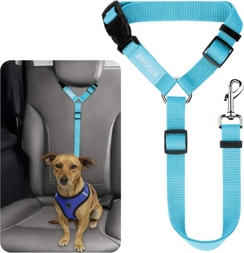 Vista 24 de BWOGUE Arnés de cinturón de seguridad para mascotas, cinturón de seguridad ajustable para reposacabezas de coche, arnés de cinturón de seguridad