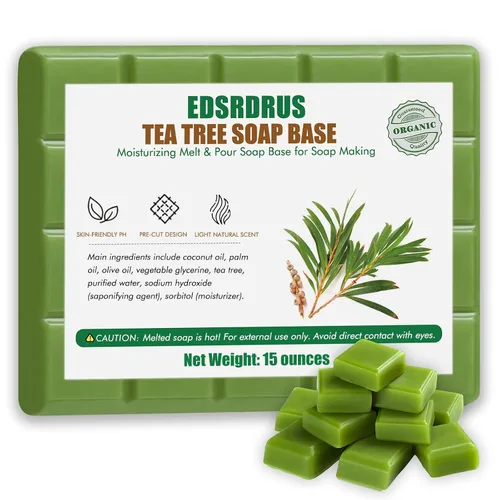 Vista 19 de Base de jabón de glicerina de 15 onzas – Base de jabón perfumada para derretir y verter para manualidades, fácil de cortar, vegana y natural