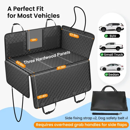 Vista 6 de REEVAA 2.0 Funda de asiento trasero para perros grandes, L, color negro
