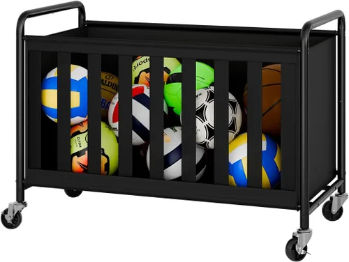 Vista 8 de StorageWorks - Organizador de almacenamiento de pelotas con ruedas, carrito de pelotas para el garaje, organizador de equipo deportivo de garaje