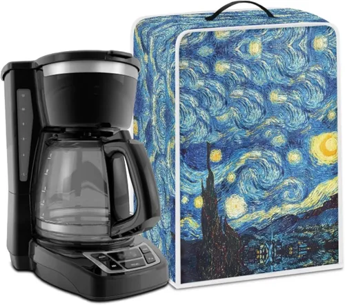 Vista 33 de DISNIMO Cubierta antipolvo para cafetera de mariposa azul, fundas para máquina de hacer café de cocina con mango superior, cubierta