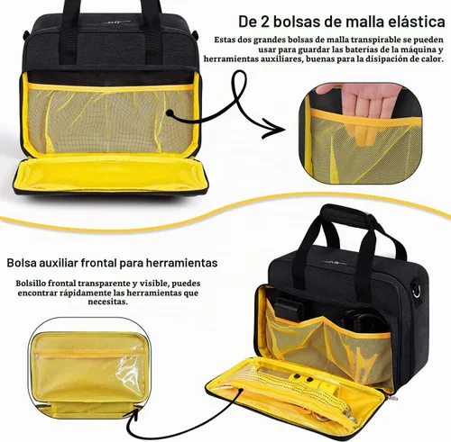 Vista 2 de Funda compatible con el inflador de neumáticos DEWALT (DCC020IB), bolsa de almacenamiento para infladores de neumáticos de automóvil, compresor