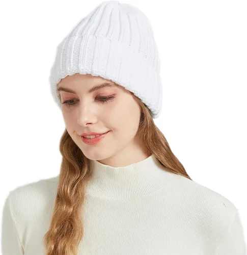 Vista 5 de NPQQUAN Gorro de punto de invierno cálido para mujer y hombre
