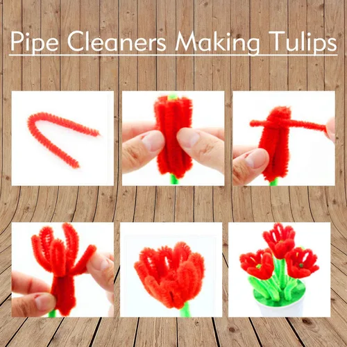 Vista 5 de 200 limpiapipas de felpilla roja para decoración de manualidades (0.236 in x 12 pulgadas)