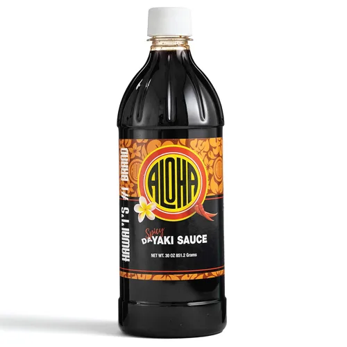 Vista 8 de Aloha Shoyu - Salsa picante Da Yaki - Calor dulce para adobo o glaseado - Hecho en Hawái - Botella de 15 onzas