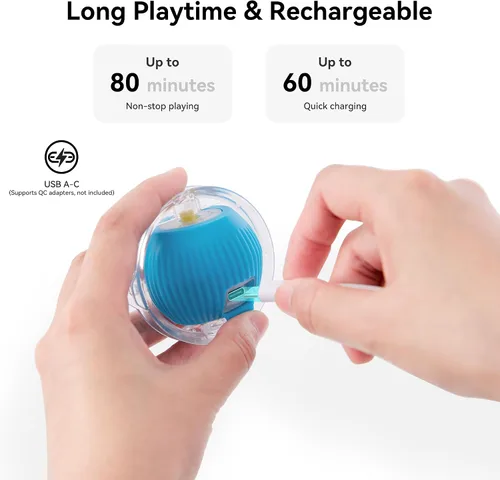 Vista 5 de ZOMISIA Pelota de juguete interactiva para gatos, juguetes para esconderse y buscar en alfombra de juego, juguetes de gatitos rodantes en movimiento
