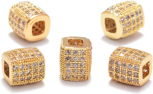 Vista 15 de AD Beads Pulsera de cuentas de zircón con tachuelas de strass