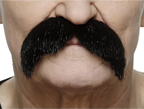 Vista 20 de Mustaches Self-Adhesive Fake Mustache, Synthetic Fur Costume Accessory Set Arqueólogo gris con blanco