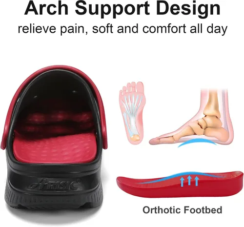 Vista 2 de Zuecos con soporte de arco para hombres y mujeres, zapatos de jardín ligeros para exteriores, sandalias de playa y recuperación con plantillas