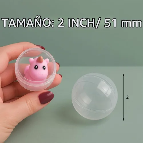 Vista 5 de 100 unidades de máquinas expendedoras de 2 pulgadas, cápsulas de máquina de chicle, cápsulas de plástico transparente, cápsulas rellenables