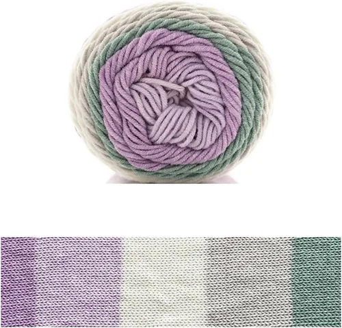 Vista 18 de Hilo de color de algodón para tartas, hilo multicolor arcoíris para tejer y tejer a ganchillo, 2 bolas de 7.05 oz, 45% algodón, 55% acrílico, hilo