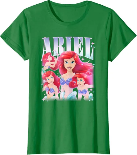 Vista 32 de Disney Camiseta de la princesa Ariel de la Sirenita Multi Pose, Negro