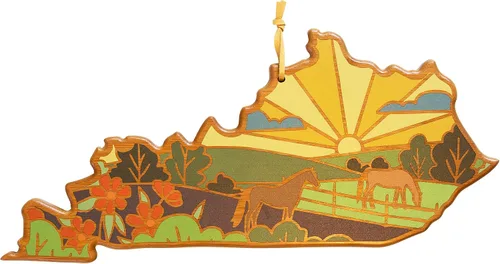 Vista 17 de Totally Bamboo Tabla de cortar con forma del estado de Alabama y plato para servir charcutería con ilustraciones de Summer Stokes, incluye cuerda