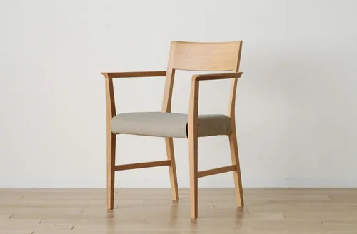 Vista 4 de Morita Interior Industries Neos 281643 Dining Chair, Natural/Anelka Beige, Width 22.4 x Depth 19.7 x Height 30.7 x Seat Height 16.9 inches