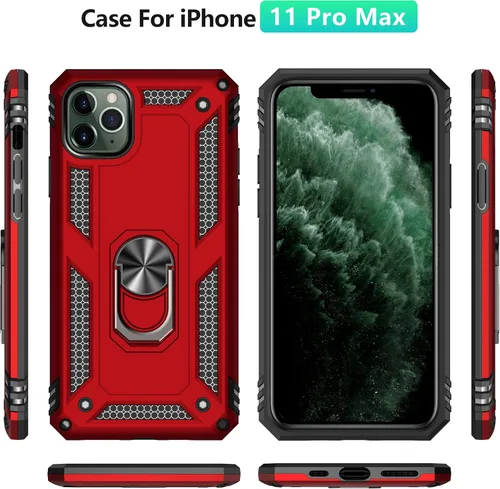 Vista 4 de MXX Funda hecha para iPhone 11 Pro Max, de grado militar, a prueba de golpes, funda resistente de doble capa de PC/TPU