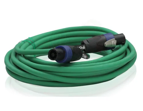Vista 5 de Fat Toad Cables Speakon de 25 pies (Serie Twist-LockPRO), paquete de 2 cables de audio de cable verde de 12 AWG con conectores para cabina de DJ