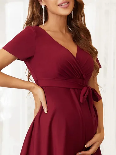 Vista 5 de Ever-Pretty Vestido de maternidad cruzado corto con cuello en V para mujer 20786