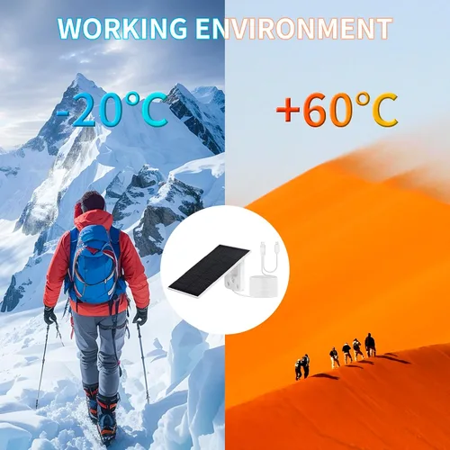 Vista 3 de Panel solar de 2 W, cargador solar de batería para teléfono móvil con puerto USB-C, cable de conector para iPhone, aplicación de emergencia al aire