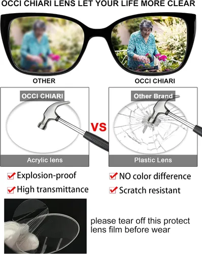Vista 3 de OCCI CHIARI Gafas de lectura para mujer de 1,0, 1,5, 2,0, 2,5, 3,0, 3,5, 4,0, 5,0, 6,0, 1,25, 1,75, 2,25, 2,75