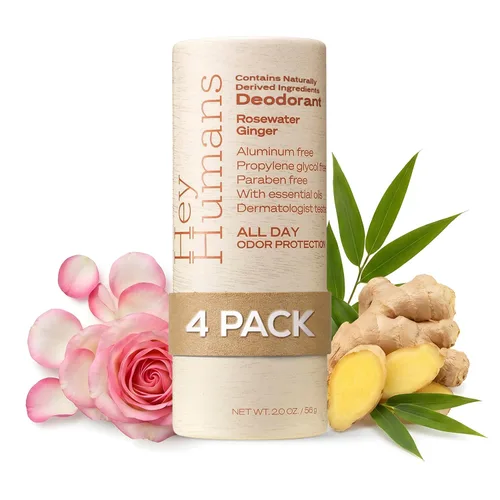 Vista 32 de Hey Humans Desodorante, desodorante sin aluminio para mujeres y hombres, contiene ingredientes derivados naturalmente, control de olores durante