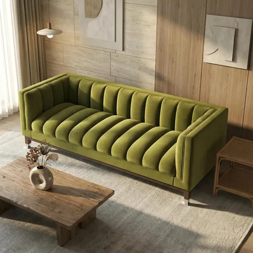 Vista 13 de Sofá curvado compacto de 69 pulgadas para espacios pequeños y apartamentos, sofá boucle de estilo japonés, sofá minimalista de 2 plazas con marco