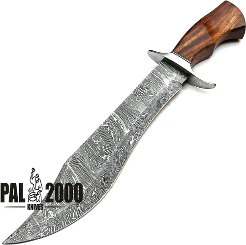 Vista 7 de PAL 2000 KNIVES Cuchillo Bowie hecho a mano de acero de Damasco de 19 pulgadas con funda 9291