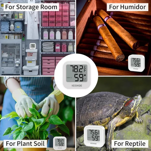Vista 6 de Termómetro higrómetro digital para temperatura ambiente, medidor de humedad, termómetro interior, calibración de precisión, sensor de temperatura