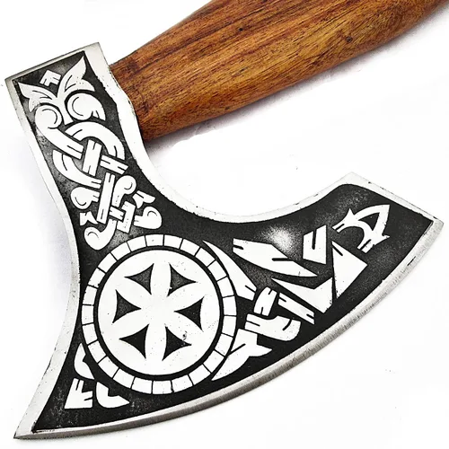Vista 6 de AX-9963 Viking Barbudo Camping Hacha de hacha para dividir