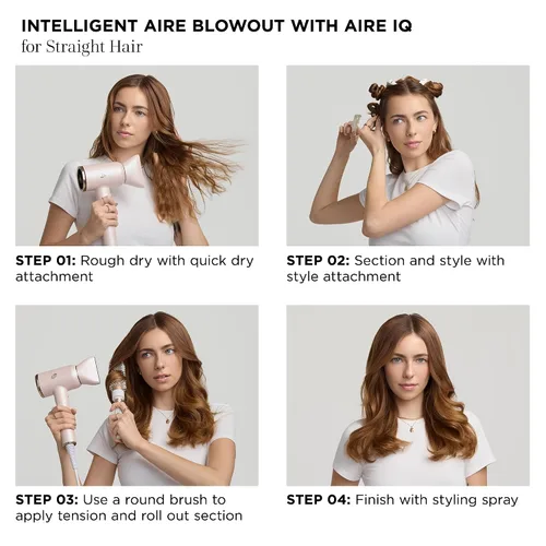 Vista 13 de T3 Aire IQ Kit de secador de pelo con concentrador de secado rápido, concentrador de estilo, difusor y soporte para secadora Golpes rápidos