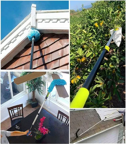 Vista 4 de Craftec Poste telescópico de aluminio de 1.5 a 3 pies con abrazaderas de deslizamiento rápido, poste de rodillo de pintura, poste multiusos, poste